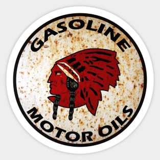 Red Indian Gasoline vintage sign rusted version Sticker